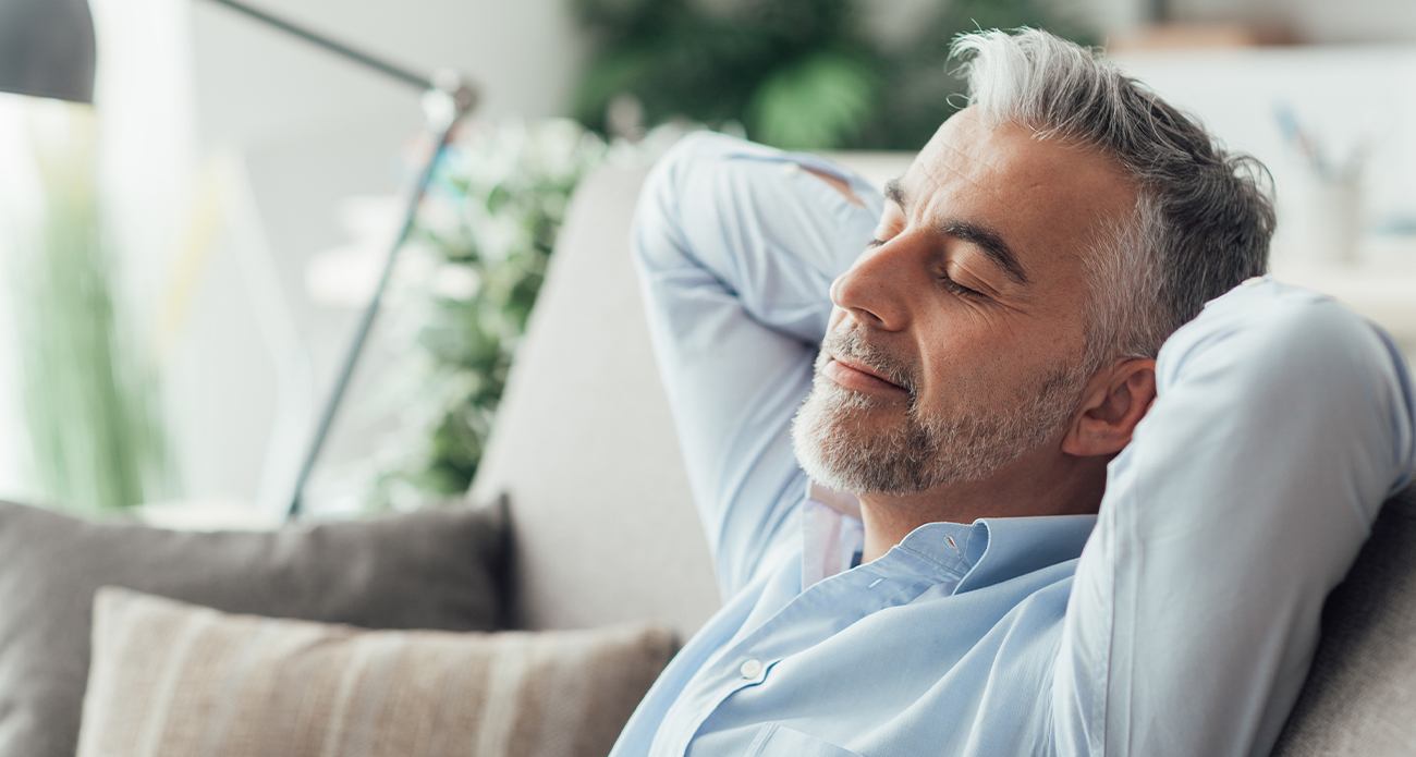 Man relaxing after sedation dentistry visit