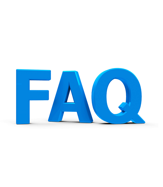 FAQ in blue font