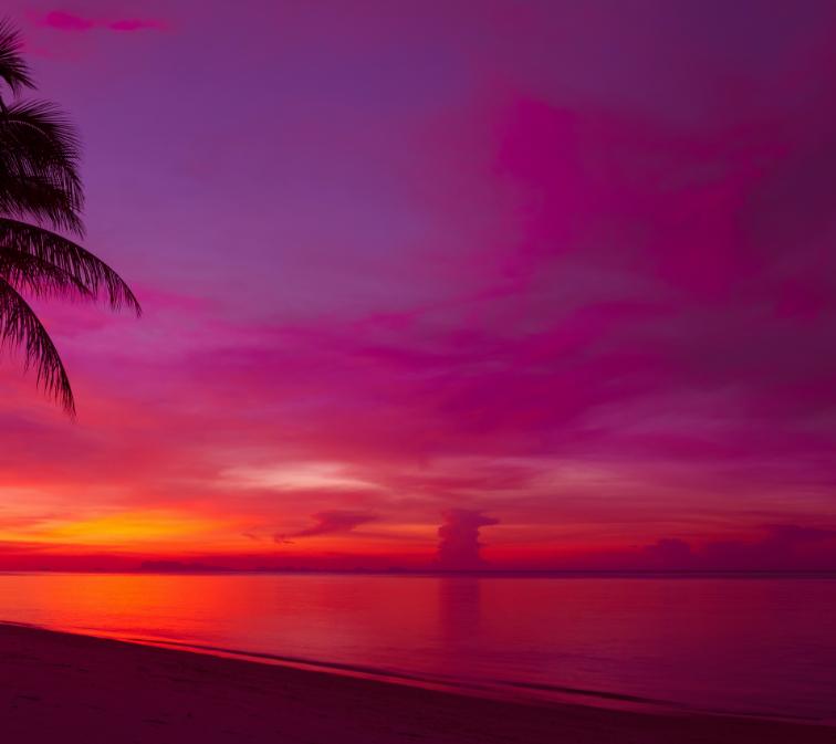 The ocean at sunset